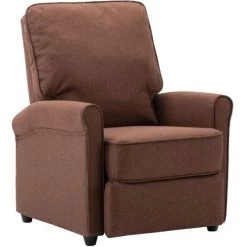 HAPPYSHOPPING Fauteuil Inclinable TV Marron Tissu 8 HAPPYSHOPPING Fauteuil Inclinable TV Marron Tissu -Pas Cher Fauteuil Magasin 39705342 2