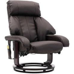 HAPPYSHOPPING Fauteuil De Massage TV Marron Similicuir -Pas Cher Fauteuil Magasin 39705381 4