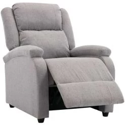 HAPPYSHOPPING Fauteuil Inclinable TV Gris Clair Tissu -Pas Cher Fauteuil Magasin 39705565 4