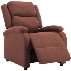 HAPPYSHOPPING Fauteuil Inclinable TV Marron Tissu 10 HAPPYSHOPPING Fauteuil Inclinable TV Marron Tissu -Pas Cher Fauteuil Magasin 39705573 4