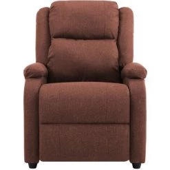 HAPPYSHOPPING Fauteuil Inclinable TV Marron Tissu 11 HAPPYSHOPPING Fauteuil Inclinable TV Marron Tissu -Pas Cher Fauteuil Magasin 39705573 5