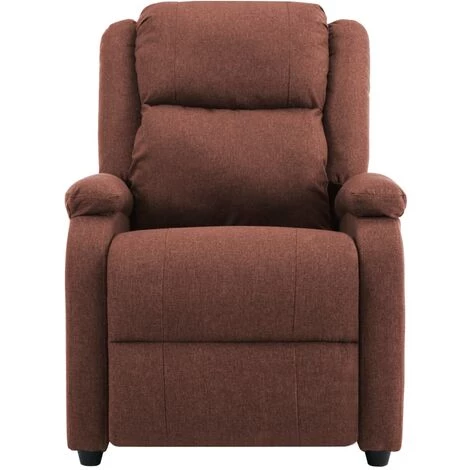 HAPPYSHOPPING Fauteuil Inclinable TV Marron Tissu 7 HAPPYSHOPPING Fauteuil Inclinable TV Marron Tissu – Image 5