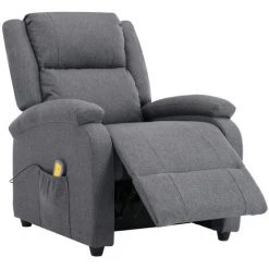 HAPPYSHOPPING Fauteuil De Massage Gris Fonce Tissu -Pas Cher Fauteuil Magasin 39705593 4