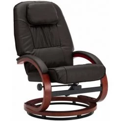 HAPPYSHOPPING Fauteuil Inclinable Avec Repose-pied Marron Similicuir 10 HAPPYSHOPPING Fauteuil Inclinable Avec Repose-pied Marron Similicuir -Pas Cher Fauteuil Magasin 39705596 4