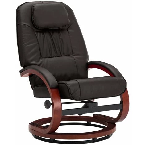 HAPPYSHOPPING Fauteuil Inclinable Avec Repose-pied Marron Similicuir 6 HAPPYSHOPPING Fauteuil Inclinable Avec Repose-pied Marron Similicuir – Image 4