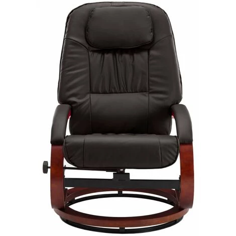 HAPPYSHOPPING Fauteuil Inclinable Avec Repose-pied Marron Similicuir 7 HAPPYSHOPPING Fauteuil Inclinable Avec Repose-pied Marron Similicuir – Image 5