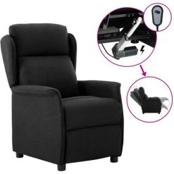 ASUPERMALL Fauteuil Inclinable Electrique Noir Tissu