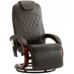 HAPPYSHOPPING Fauteuil De Massage TV Marron Similicuir -Pas Cher Fauteuil Magasin 39705643 2
