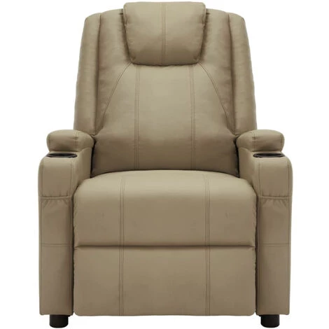 ASUPERMALL Fauteuil Inclinable Electrique Cappuccino Similicuir 4 ASUPERMALL Fauteuil Inclinable Electrique Cappuccino Similicuir – Image 2