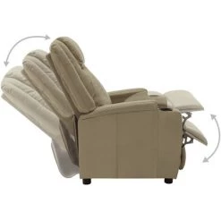 ASUPERMALL Fauteuil Inclinable Electrique Cappuccino Similicuir 9 ASUPERMALL Fauteuil Inclinable Electrique Cappuccino Similicuir -Pas Cher Fauteuil Magasin 39705877 3