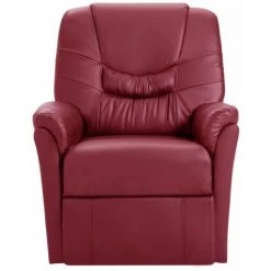 HAPPYSHOPPING Fauteuil De Massage Rouge Bordeaux Similicuir -Pas Cher Fauteuil Magasin 39705918 2