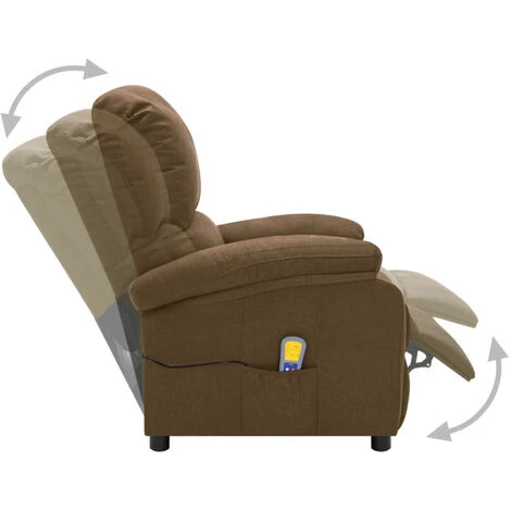 ASUPERMALL Fauteuil De Massage Inclinable Electrique Marron Tissu 4 ASUPERMALL Fauteuil De Massage Inclinable Electrique Marron Tissu – Image 2