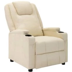 ASUPERMALL Fauteuil Inclinable Blanc Similicuir