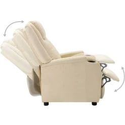 ASUPERMALL Fauteuil Inclinable Blanc Similicuir -Pas Cher Fauteuil Magasin 39744969 3