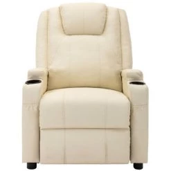 ASUPERMALL Fauteuil Inclinable Blanc Similicuir -Pas Cher Fauteuil Magasin 39744969 4