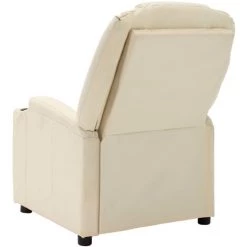 ASUPERMALL Fauteuil Inclinable Blanc Similicuir -Pas Cher Fauteuil Magasin 39744969 5