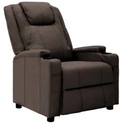 ASUPERMALL Fauteuil Inclinable Marron Similicuir