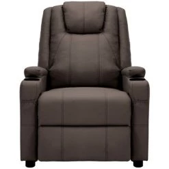 ASUPERMALL Fauteuil Inclinable Marron Similicuir -Pas Cher Fauteuil Magasin 39744976 4