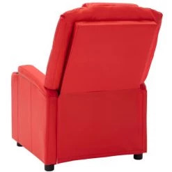 ASUPERMALL Fauteuil Inclinable Rouge Similicuir -Pas Cher Fauteuil Magasin 39744989 5