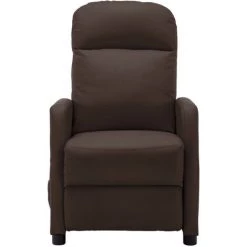 ASUPERMALL Fauteuil De Massage Inclinable Marron Similicuir -Pas Cher Fauteuil Magasin 39745051 4