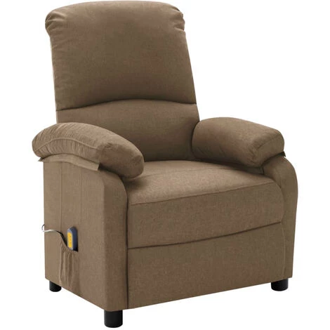 ASUPERMALL Fauteuil De Massage Inclinable Taupe Tissu 3 ASUPERMALL Fauteuil De Massage Inclinable Taupe Tissu