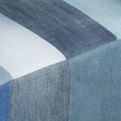 ASUPERMALL Fauteuil 80x67x62 Cm Tissu En Jean Et Bois Massif De Manguier -Pas Cher Fauteuil Magasin 39745463 3