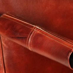 ASUPERMALL Fauteuil 60x75x90 Cm Marron Fonce Cuir De Chevre Veritable -Pas Cher Fauteuil Magasin 39745472 2