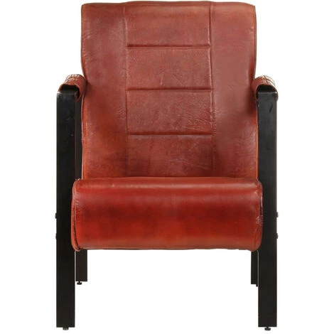 ASUPERMALL Fauteuil 60x80x87 Cm Marron Fonce Cuir De Chevre Veritable 5 ASUPERMALL Fauteuil 60x80x87 Cm Marron Fonce Cuir De Chevre Veritable – Image 3