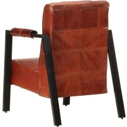 ASUPERMALL Fauteuil 60x80x87 Cm Marron Fonce Cuir De Chevre Veritable 10 ASUPERMALL Fauteuil 60x80x87 Cm Marron Fonce Cuir De Chevre Veritable -Pas Cher Fauteuil Magasin 39745496 4