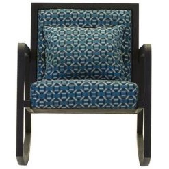 SIGNATURE Fauteuil Rocking Chair Bleu 58x71x82cm - Imprimé