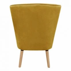 MEUBLETMOI Fauteuil Bas En Velours Côtelé Jaune Et Piètement En Bois - NATSU - Jaune 11 MEUBLETMOI Fauteuil Bas En Velours Côtelé Jaune Et Piètement En Bois - NATSU - Jaune -Pas Cher Fauteuil Magasin 39977068 5