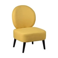 M-S Fauteuil 59x66x86 Cm En Tissu Jaune Et Pieds En Bois - BEWEY