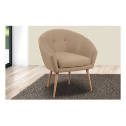 M-S Fauteuil Dossier Arrondi En Tissu Ficelle - AVENTY