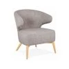 M&S Fauteuil Design En Tissu Gris Clair Et Pieds Naturels - JODDY