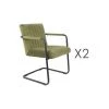 DUTCHBONE Lot De 2 Fauteuils 58x66x83 Cm En Velours Vert - JONY -Pas Cher Fauteuil Magasin 40148584 1