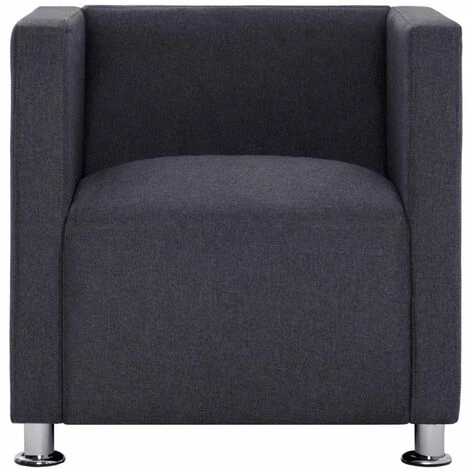 HAPPYSHOPPING Fauteuil Cube Gris Fonce Tissu 7 HAPPYSHOPPING Fauteuil Cube Gris Fonce Tissu â Image 5