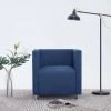HAPPYSHOPPING Fauteuil Cube Bleu Tissu 2 HAPPYSHOPPING Fauteuil Cube Bleu Tissu -Pas Cher Fauteuil Magasin 40196693 1