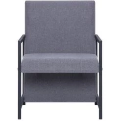 HAPPYSHOPPING Fauteuil Gris Clair Tissu -Pas Cher Fauteuil Magasin 40196723 4