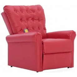 HAPPYSHOPPING Fauteuil Inclinable De Massage Rouge Similicuir 8 HAPPYSHOPPING Fauteuil Inclinable De Massage Rouge Similicuir -Pas Cher Fauteuil Magasin 40196770 2