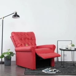 HAPPYSHOPPING Fauteuil Inclinable De Massage Rouge Similicuir 9 HAPPYSHOPPING Fauteuil Inclinable De Massage Rouge Similicuir -Pas Cher Fauteuil Magasin 40196770 3
