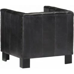 HAPPYSHOPPING Fauteuil Noir Cuir Veritable 11 HAPPYSHOPPING Fauteuil Noir Cuir Veritable -Pas Cher Fauteuil Magasin 40204108 5