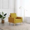 HAPPYSHOPPING Fauteuil Jaune Tissu -Pas Cher Fauteuil Magasin 40208066 1