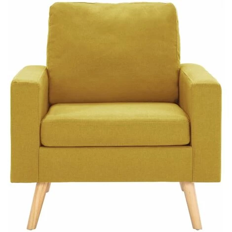 HAPPYSHOPPING Fauteuil Jaune Tissu 5 HAPPYSHOPPING Fauteuil Jaune Tissu – Image 3