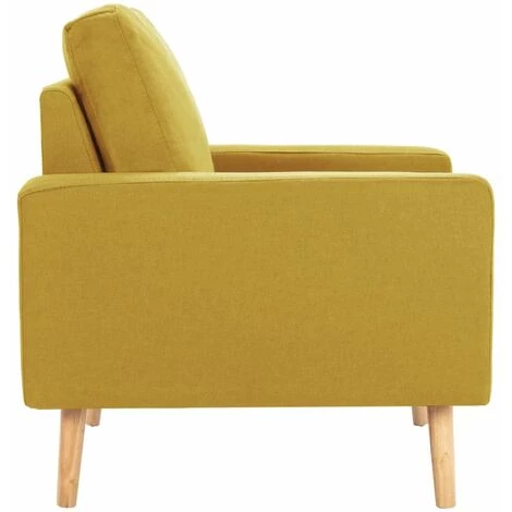 HAPPYSHOPPING Fauteuil Jaune Tissu 6 HAPPYSHOPPING Fauteuil Jaune Tissu – Image 4