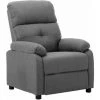 HAPPYSHOPPING Fauteuil Inclinable Gris Clair Tissu -Pas Cher Fauteuil Magasin 40225806 1