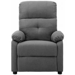 HAPPYSHOPPING Fauteuil Inclinable Gris Clair Tissu -Pas Cher Fauteuil Magasin 40225806 2