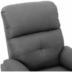 HAPPYSHOPPING Fauteuil Inclinable Gris Clair Tissu -Pas Cher Fauteuil Magasin 40225806 5