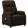 HAPPYSHOPPING Fauteuil De Massage Marron Fonce Tissu