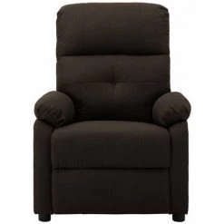 HAPPYSHOPPING Fauteuil De Massage Marron Fonce Tissu -Pas Cher Fauteuil Magasin 40226760 3