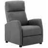 HAPPYSHOPPING Fauteuil Inclinable Gris Clair Tissu